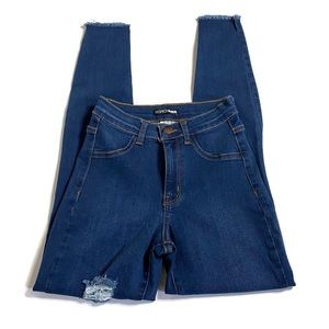 Fashion nova high waisted distressed jean